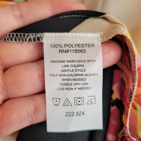 Ashley Stewart Womens Blouse Plus Size 1X Block Floral Print Sheer Poncho NWT - Picture 7 of 9